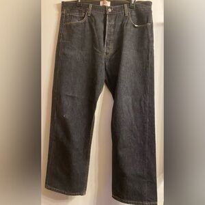 Levis Mens 501XX Original Fit Jeans 38X29 Black Denim Button Fly Straight Leg.